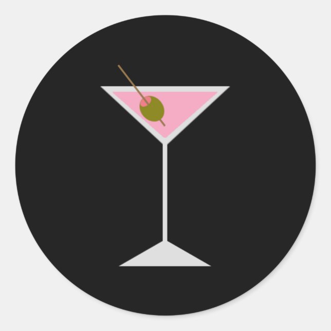 Pink Martini Runder Aufkleber (Vorderseite)