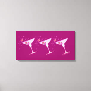PINK MARTINIS Galerie-verpackte Leinwand