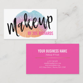 Pink-Maskenbildner der Aquarell-Lippen| Visitenkarte