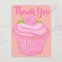 Pink Mattiert Cupcake Danke Karte