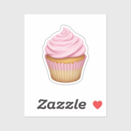 Pink Mattiert Cupcake Emoji Aufkleber