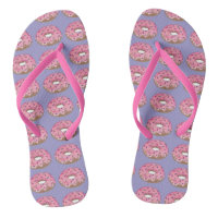 Pink Mattiert Donut Doughnut Frühstück Flip Flops