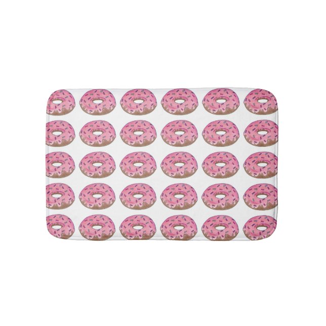 Pink Mattiert Donut Doughnut Sprinkles Frühstück Badematte (Vorderseite)