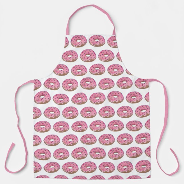 Pink Mattiert Donut Doughnut Sprinkles Junk Food Schürze (Vorderseite)