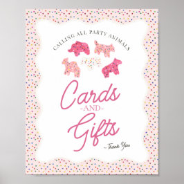 Pink Mattierte tierische Cookies Sprinkle Karten & Poster