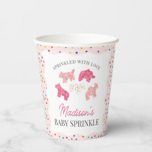 Pink Mattierte Tierkochen Baby Sprinkle Pappbecher