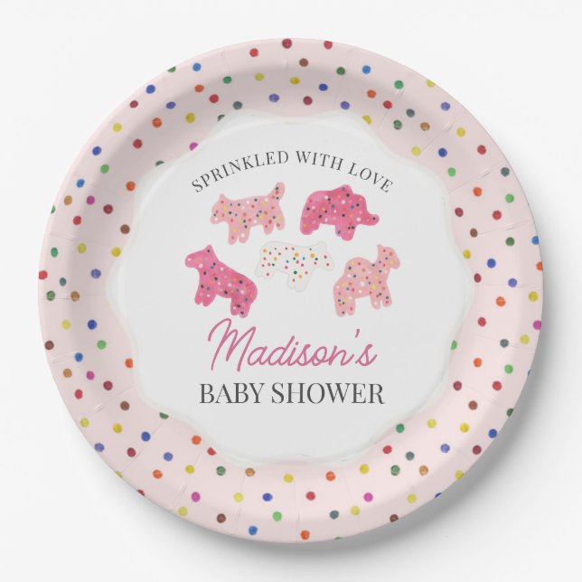 Pink Mattierte Tierkochen Kinderdusche Pappteller (Vorderseite)