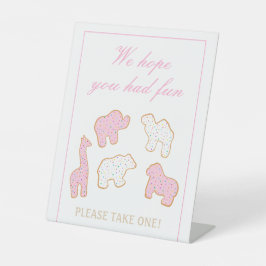 Pink Mattiertes Tier Cookie nehmen Sie ein Gastges Sockelschild