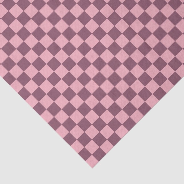 Pink Mauve Checkerboard Checkered Girly Retro Y2K Seidenpapier (Ausschnitt)