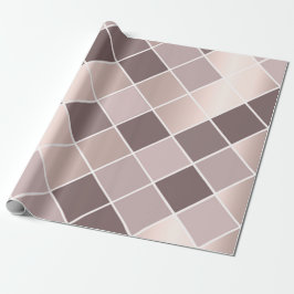 Pink Mauve Rose Skinny Geometry Chessboard Quadrat Geschenkpapier