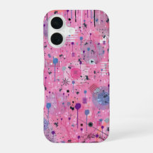 Pink Maximalist Abstract Art 