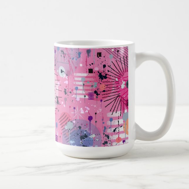 Pink Maximalist Abstract Art  Kaffeetasse (Rechts)