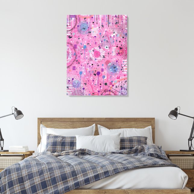 Pink Maximalist Abstract Art  Leinwanddruck (Insitu (Schlafzimmer))