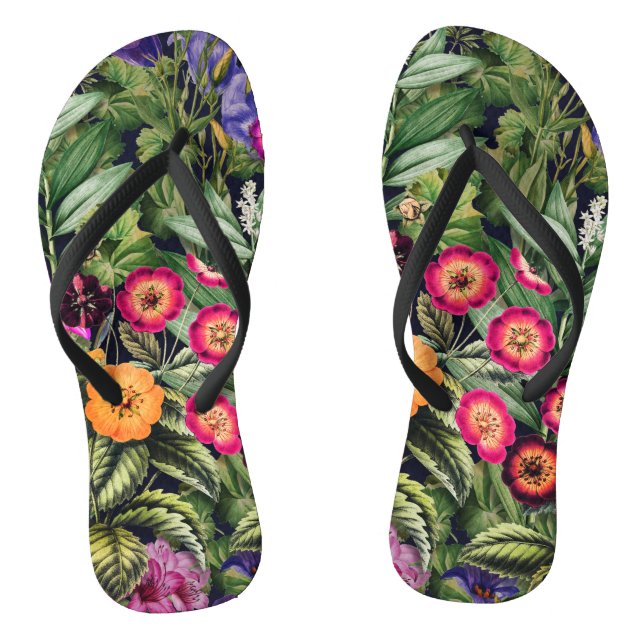 Pink Meadow Floral Flip Flops (Fußbett)