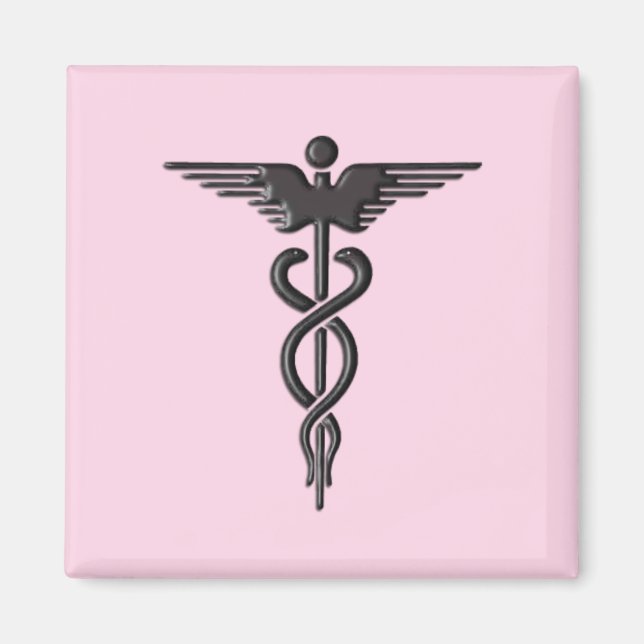Pink Medical Caduceus Magnet (Vorne)