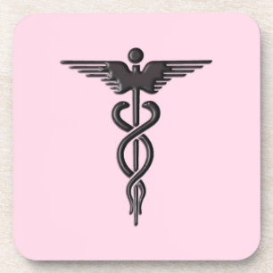 Pink Medical Caduceus Untersetzer