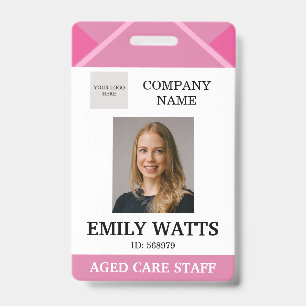 Pink Medical Doctor Aged Care Security Foto ID Ausweis