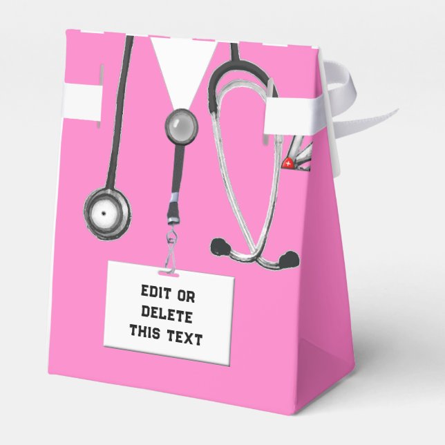 Pink Medical School Abschluss Gefallen Box Geschenkschachtel (Rückseite)