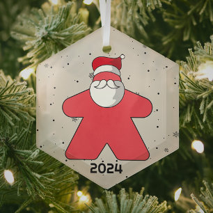 Pink Meepe - Mainboard-Spiel der Weihnachtsfamilie Ornament Aus Glas