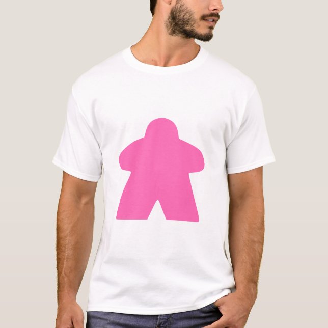 Pink Meeple Board Game Piece T-Shirt (Vorderseite)