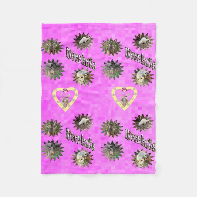 Pink Meerkat Stars Design, Kleine Fleecedecke (Vorderseite)