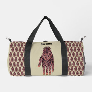 Pink Mehndi Hand Tattoo Art Design Personalisiert Duffle Bag