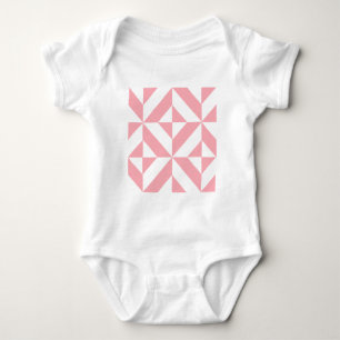 Pink Melon Geometric Deko Cube Pattern Baby Strampler