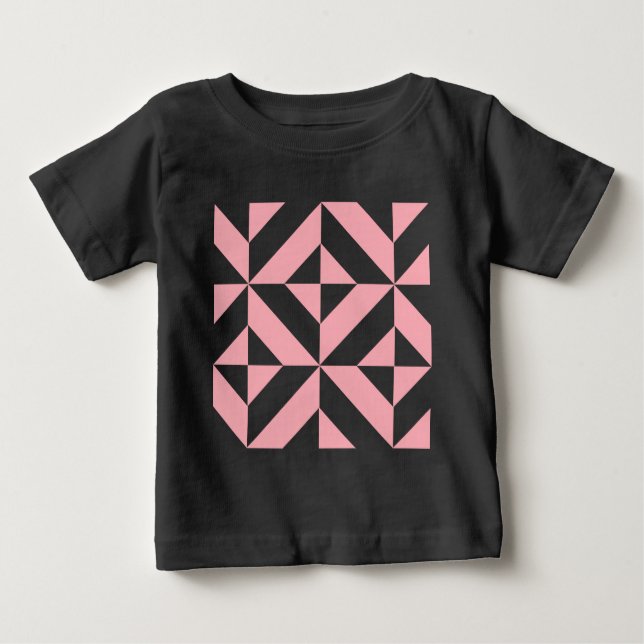 Pink Melon Geometric Deko Cube Pattern Baby T-shirt (Vorderseite)