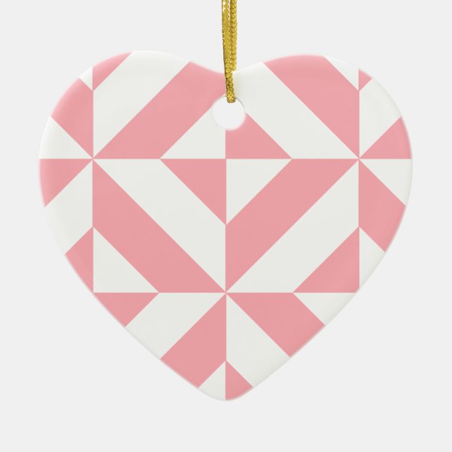 Pink Melon Geometric Deko Cube Pattern Keramik Ornament (Vorne)