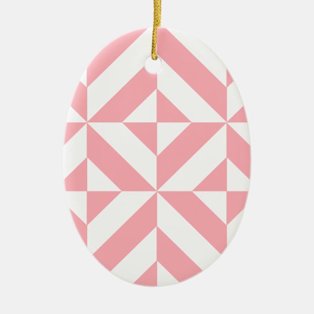 Pink Melon Geometric Deko Cube Pattern Keramik Ornament (Vorne)