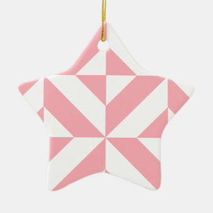 Pink Melon Geometric Deko Cube Pattern Keramikornament