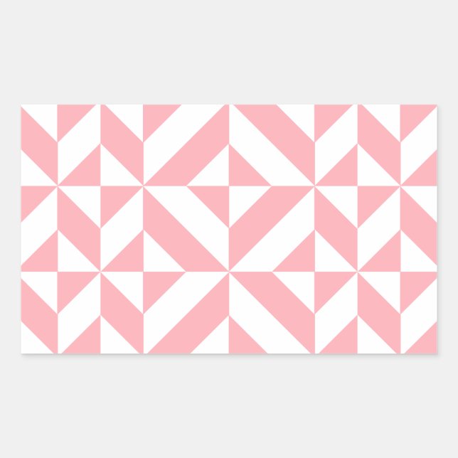 Pink Melon Geometric Deko Cube Pattern Rechteckiger Aufkleber (Vorderseite)