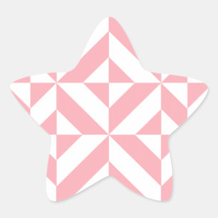 Pink Melon Geometric Deko Cube Pattern Stern-Aufkleber