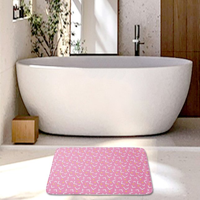 Pink Memphis Pattern Bath Mat Badematte (Von Creator hochgeladen)