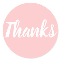 Pink merci simple autocollant d'affaires