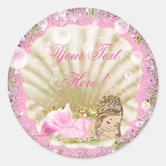 Pink Mermaid Baby Shooting Stickers (Vorderseite)