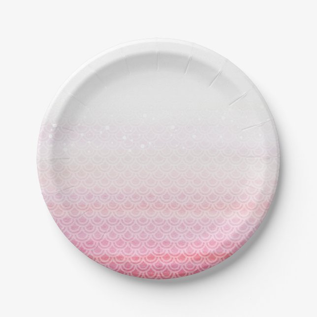 Pink Mermaid Birthday Party Teller (Vorderseite)