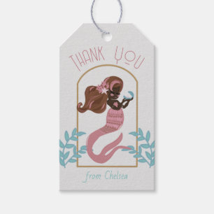 Pink Mermaid Girls Birthday Party - Étiquettes cad