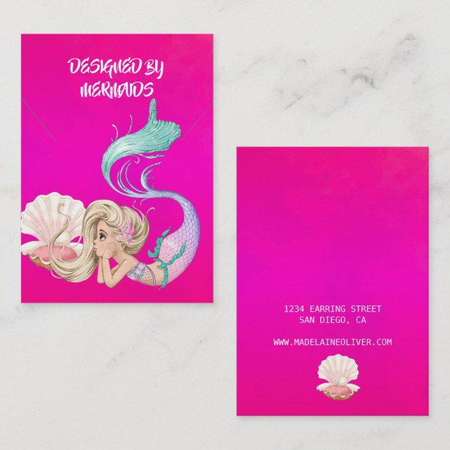 Pink Mermaid-Kette Display Business Card Visitenkarte (Vorne/Hinten)