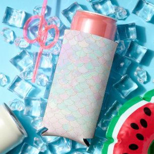 Pink Mermaid Muster Opal Can Cooler Selters Dosenkühler