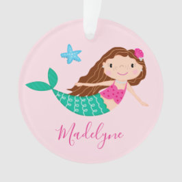Pink Mermaid Personalisierter Name Ornament