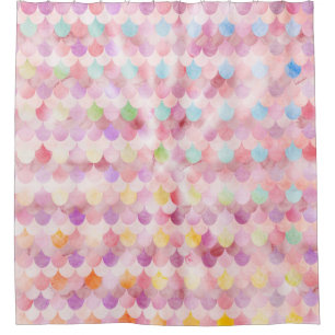 Pink Mermaid Scales Mermaid Fischskalen Muster Duschvorhang