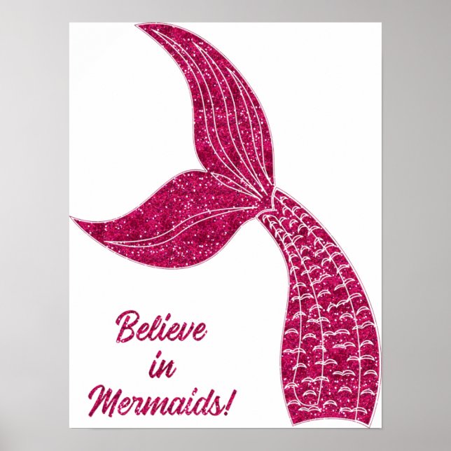Pink Mermaid Schwanz Poster (Vorne)