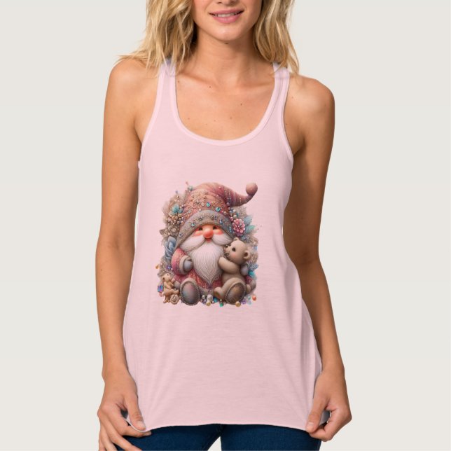 Pink Merry Christmas Gnomes  Tank Top (Vorderseite)