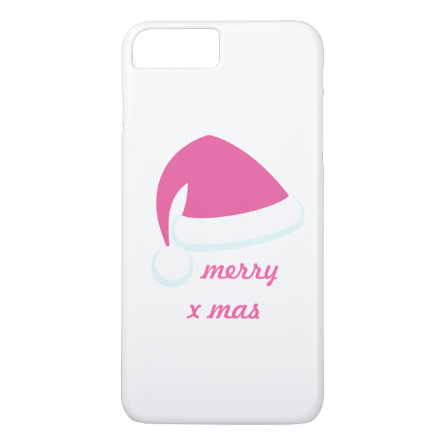 Pink Merry Xmas Weihnachtsmannmütze iPhone 7 Case-Mate iPhone Hülle (Rückseite)