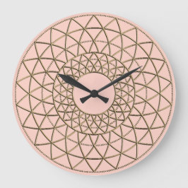 Pink Metallic Circle Pattern Acrylic Wall Clock Große Wanduhr