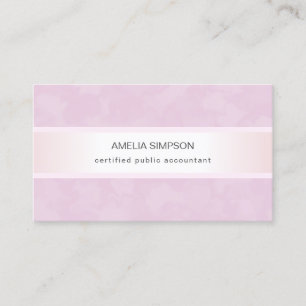 Pink Metallic Feminine Beruflich Accountant Visitenkarte