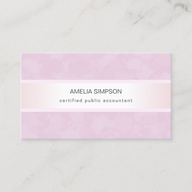 Pink Metallic Feminine Beruflich Accountant Visitenkarte (Vorderseite)