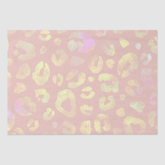 Pink Metallic Leopard Muster Seidenpapier (Vorderseite)