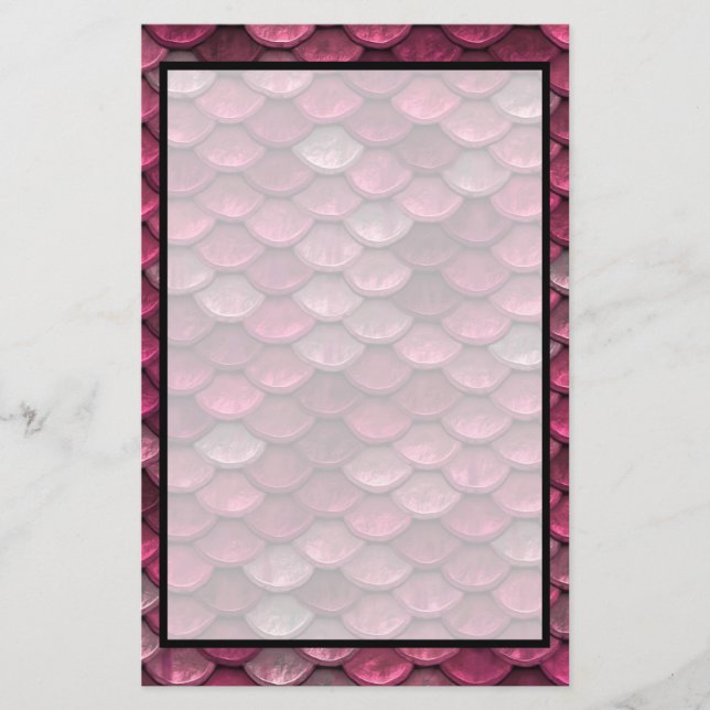 Pink Metallic Scales Textur Briefpapier (Vorderseite)